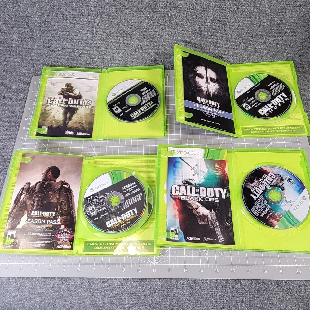Call of Duty Microsoft Xbox 360 Lot 4 Ghosts Modern & Advanced Warfare Black Ops